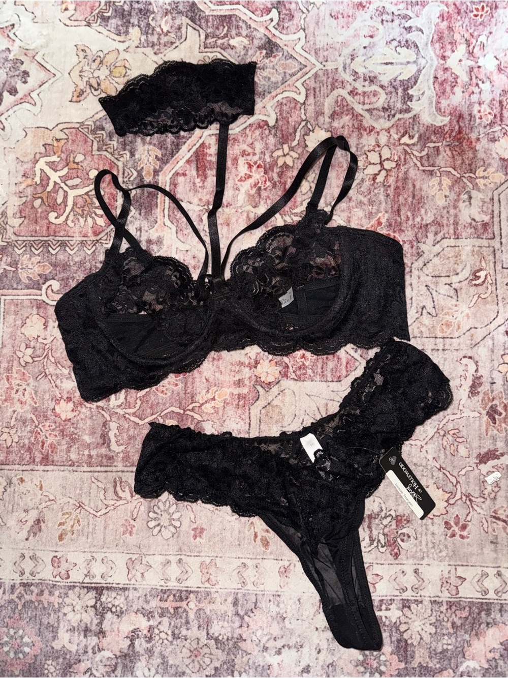 Shirley of Hollywood Black Lace Set